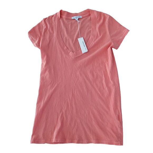 NWT James Perse Standard V-Neck Coral Tee Size 0 - Picture 2 of 7